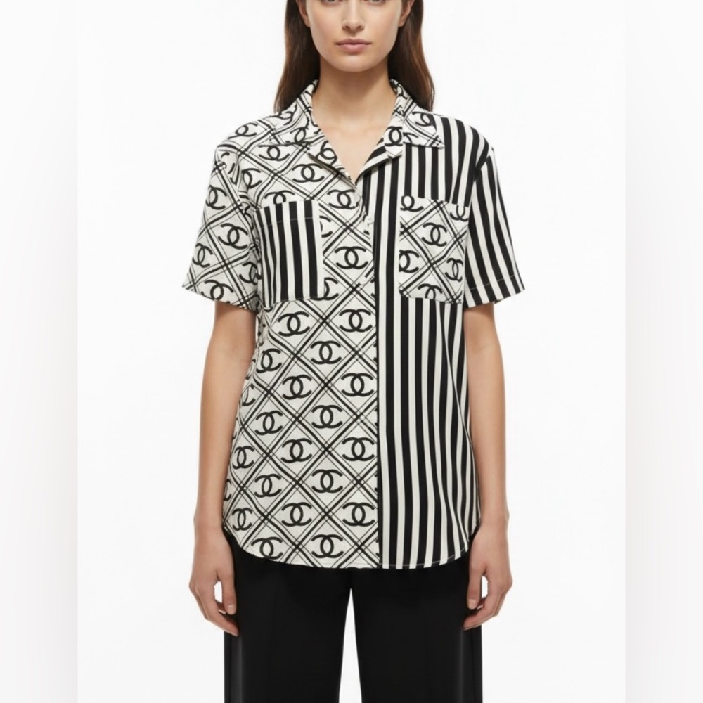 Stylish Black and White Patterned Dress